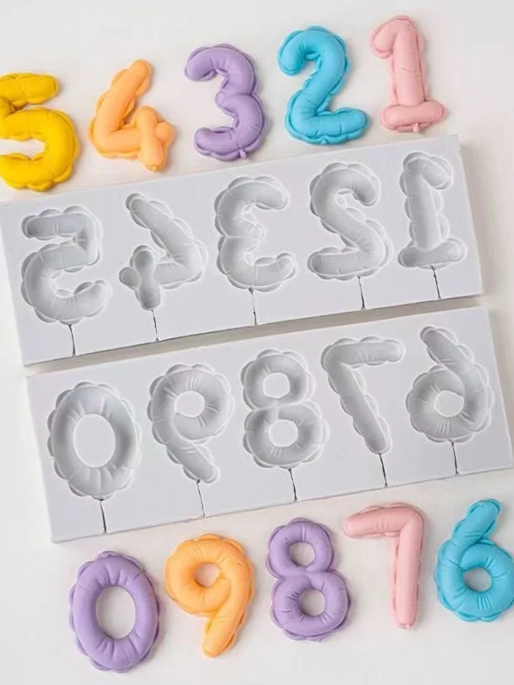 Balloon Number Silicone Baking Birthday Cake Decoration  Digital Mold for Cooking BBQ And Pastry ing