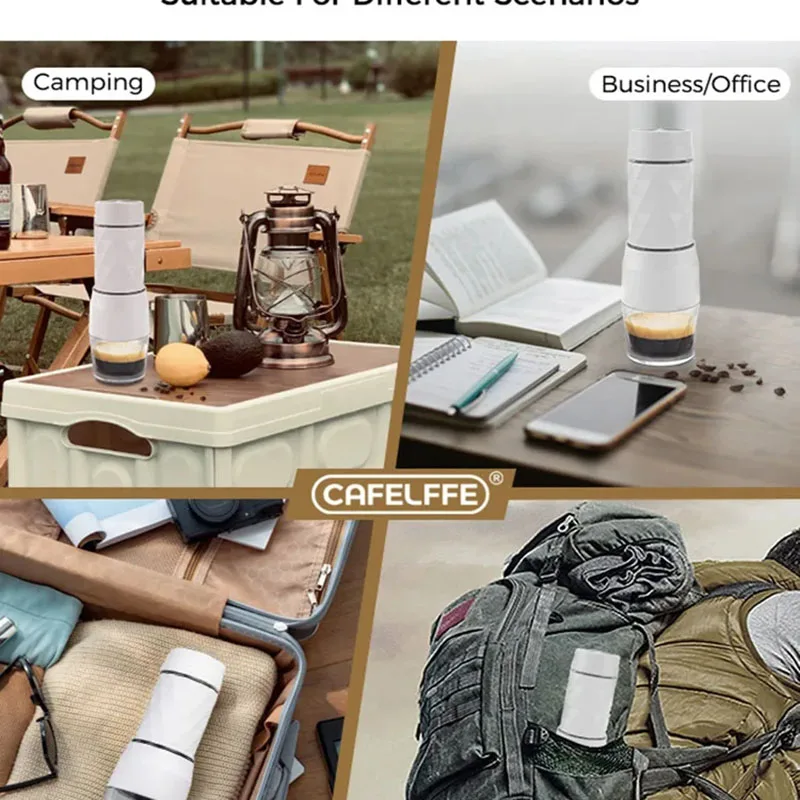 Cafelffe 3 In1 Portable Coffee Machine Hot/Cold Water Manual Espresso Maker For Capsule & Ground Hand Press Brewer hiking Travel