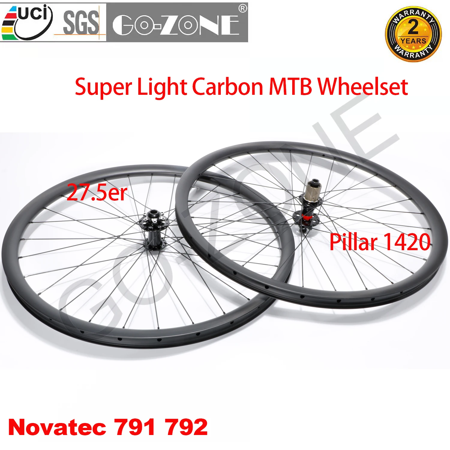 

Bicycle Parts Ultra Light Carbon MTB Wheelset 27.5 Novatec 791 792 Pillar 1420 Thru Axle / Quick Release / Boost Wheelset Carbon