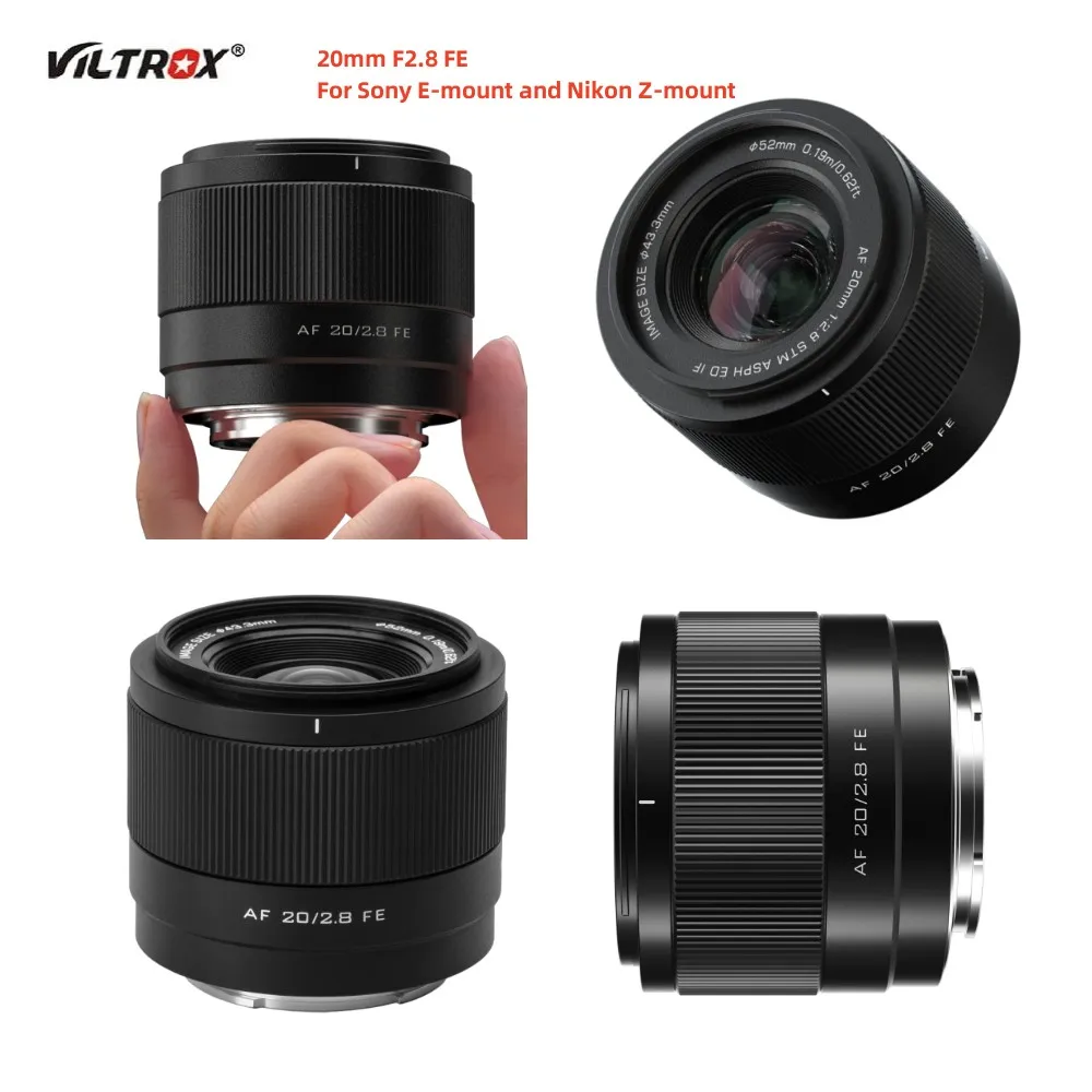 

VILTROX 20mm F2.8 Full Frame Ultra Wide Angle Auto Focus VLOG Camera Lens For Sony E Nikon Z Mount ZV-E1 A7RV ZV-E10 A7C FX30