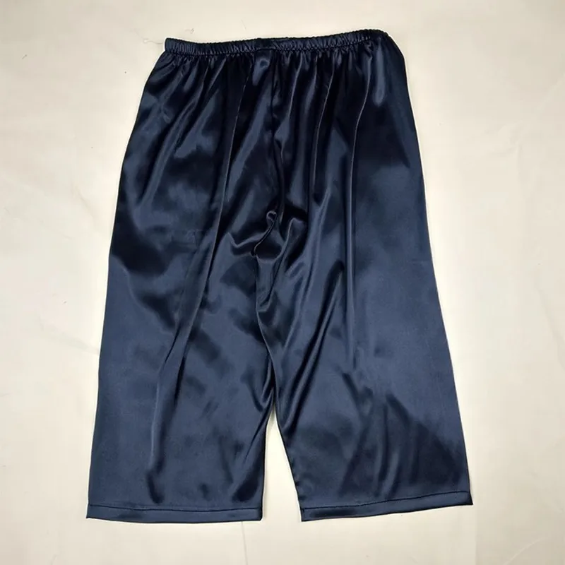 Women's Pajamas Calf Length Pants Silk Thin Sleep Soft Smooth Ladies Sleep Bottoms Middle Waist