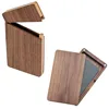 Wooden Business Card Holder Portable Magnetic Closure Business Card Case Walnut Wood ID Name Card Sleeve for Men Women Office 1