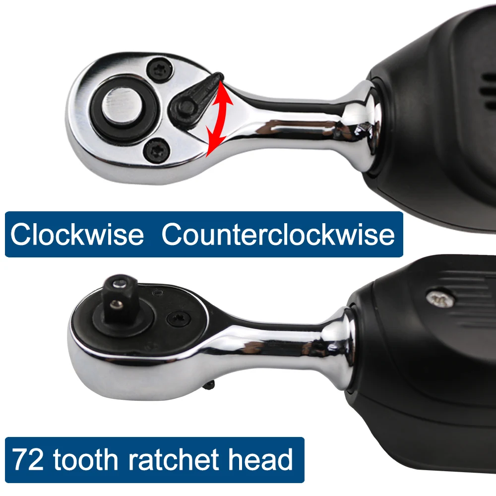 Torque Wrench 3/8 Inch, 72 Teeth Reversible Ratchet Head, 5-60 N