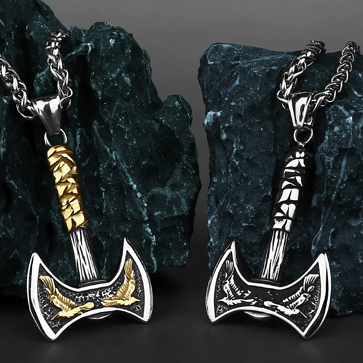 YQ 316L Edelstahl Viking Axt Anhänger Halskette Für Männer Schmuck Zubehör Dropshipping Artikel – Detail 1