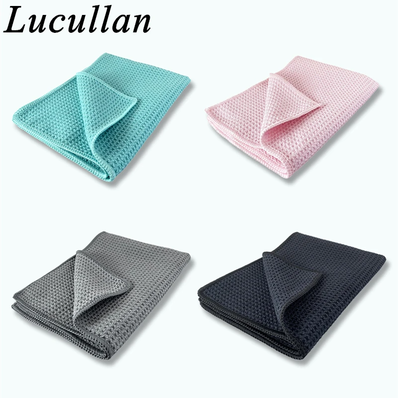 Lucullan Magic Power Super Absorbancy Waffel Weben Tuch 30X40CM 380GSM Mikrofaser Handtücher Für Glas Farbe und Innen