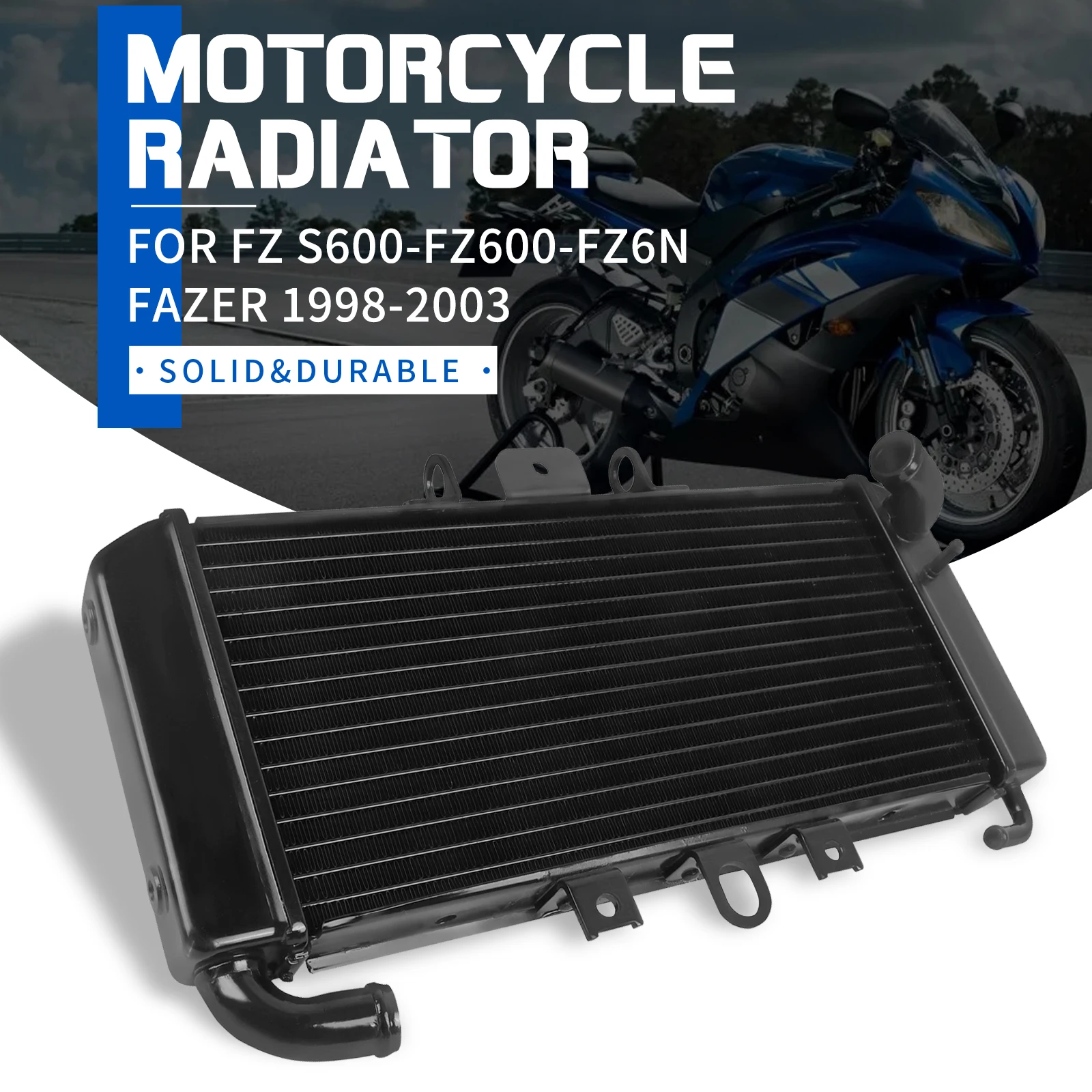 

For Yamaha FZ600 FZ6 FAZER FZ6N FZ6S 1998-2010 Motorcycle Engine Radiator Aluminum Cooler Cooling Water Tank