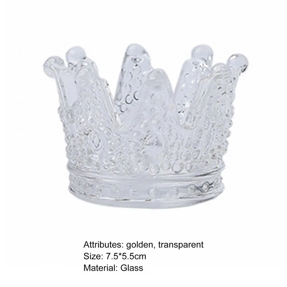 7.5cm Storage Tray Glass Crown Shape Makeup Sponge Holder 3D Decorative Jewelry Storage Resin Transparent Storage For Desktop