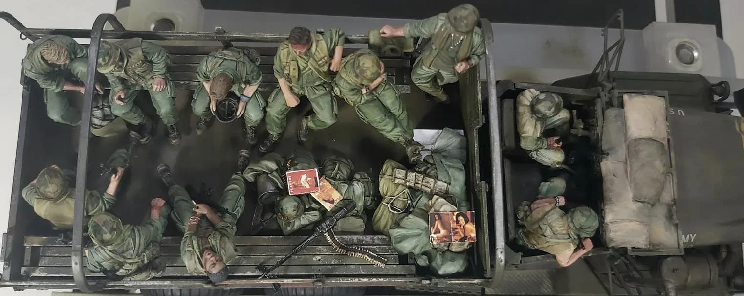 Lot De 2 Figurines Soldats US Marine Vietnam En Résine 1/35 - Non Peintes, Pour Maquettistes