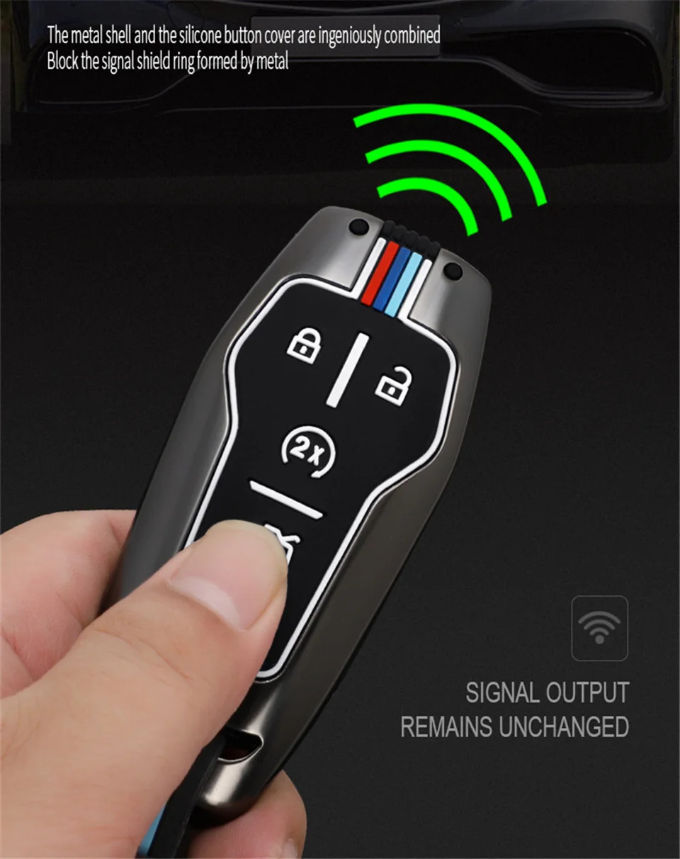 Custodia Cover chiave auto per Ford Fusion Mondeo Mustang F-150 Explorer Edge 2015 2016 2017 2018 Styling portachiavi protezione chiave - S064cf55ee111425e8e91bbf9071b78620