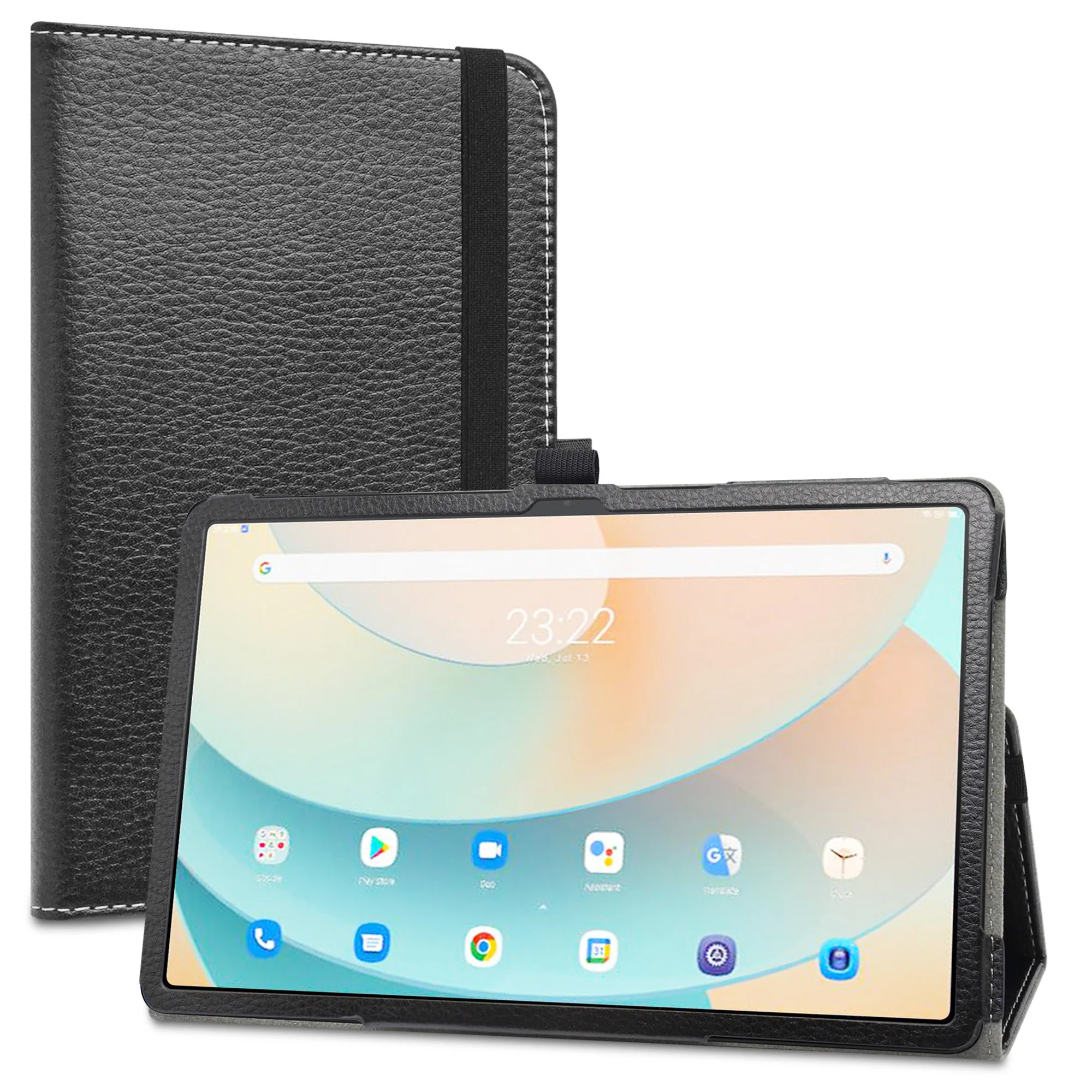 Estojo de Couro pu com Fecho Elástico Suporte Dobrável Capa para 10.4 Tcl Tab 10 Gen Teclast T40air