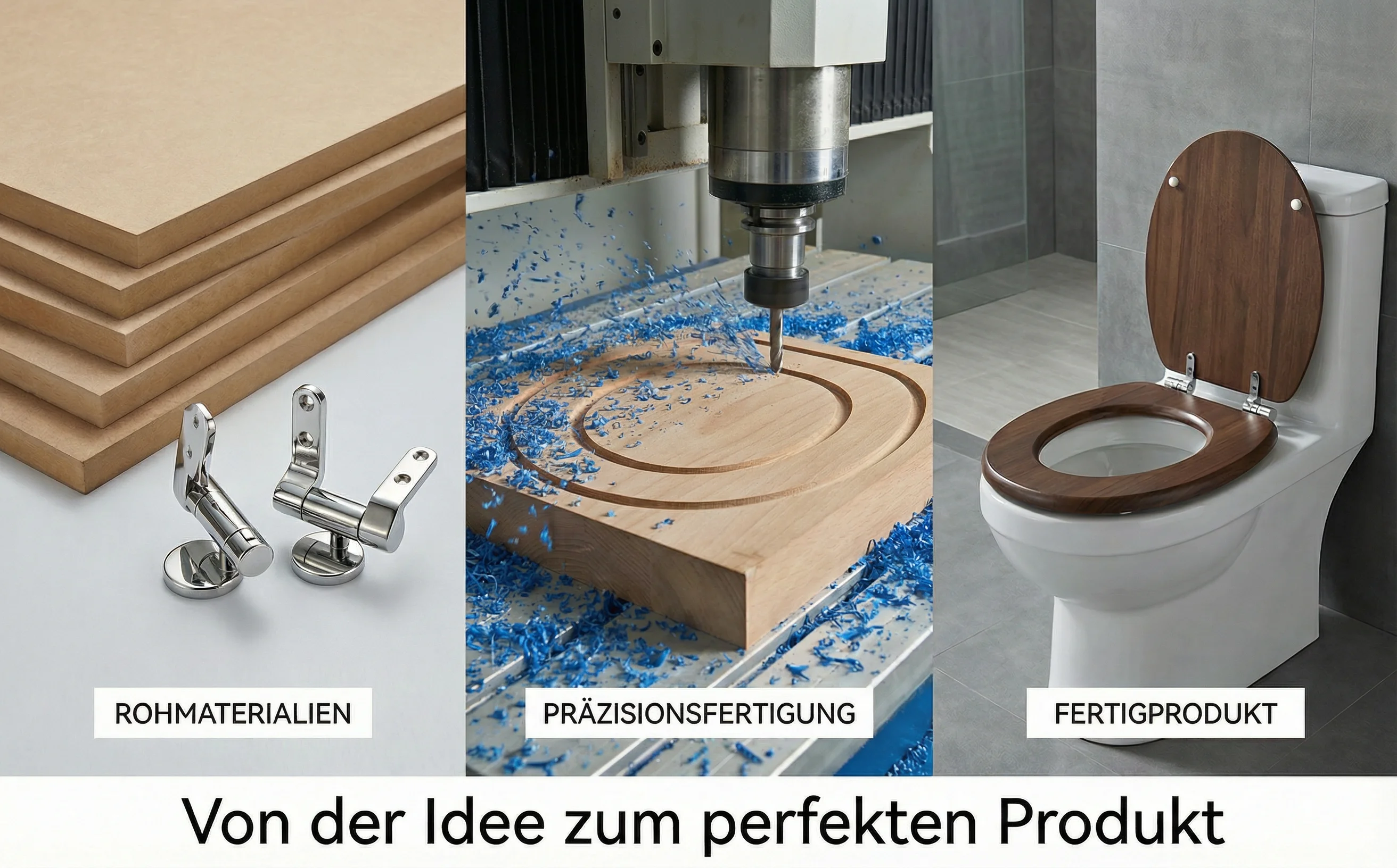 SAINOS Toilettensitz aus robustem Kunststoff mit geräuschlosem automatischen Absenkmechanismus, Schnellverschluss durch Knopfdruck, belastbar bis 190 kg. – Detail 2