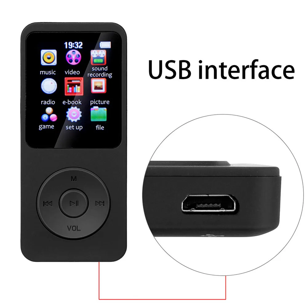 MP4 Player Music Player Mini Media Player 1.8 inch Mini MP3 MP4 Player Color Screen Bluetooth-Compatible 5.0 Portable Walkman with E-Book/Reading/FM Radio