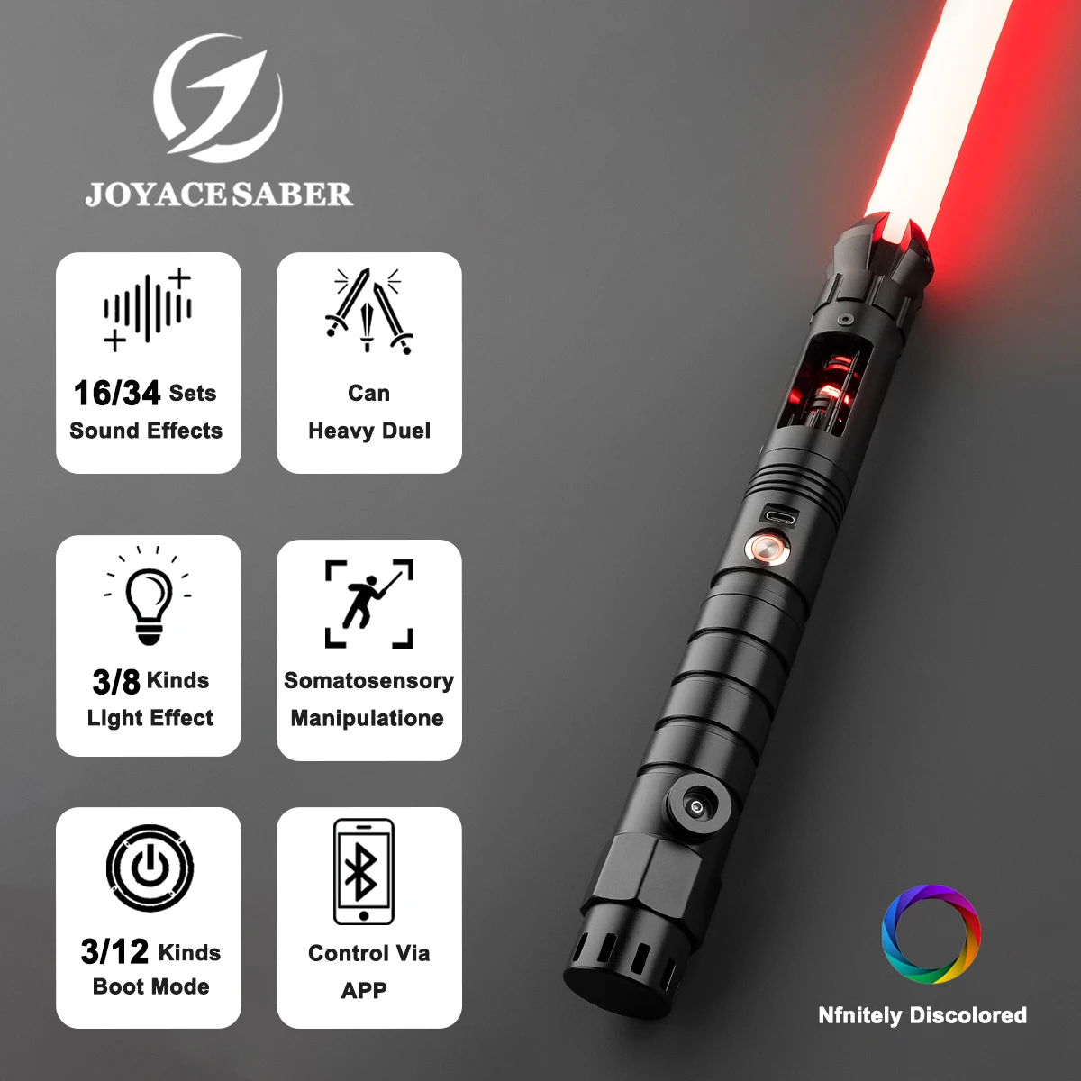 

JoyaceSaber crystal Lightsaber Sensitive Xeno Pixel Light Saber Smooth Swing Heavy Dueling Laser Sword Cosplay Luminous Toys