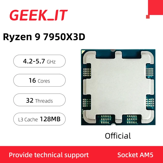 AMD Ryzen™ 9 7950X3D 16-Core, 32-Thread Desktop Processor