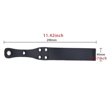 Leather Handle Horse Whip Riding Crop Slapper Metal Buckle Restraint Fetish Paddles Adults Couples Sex Game Erotic Toys 5