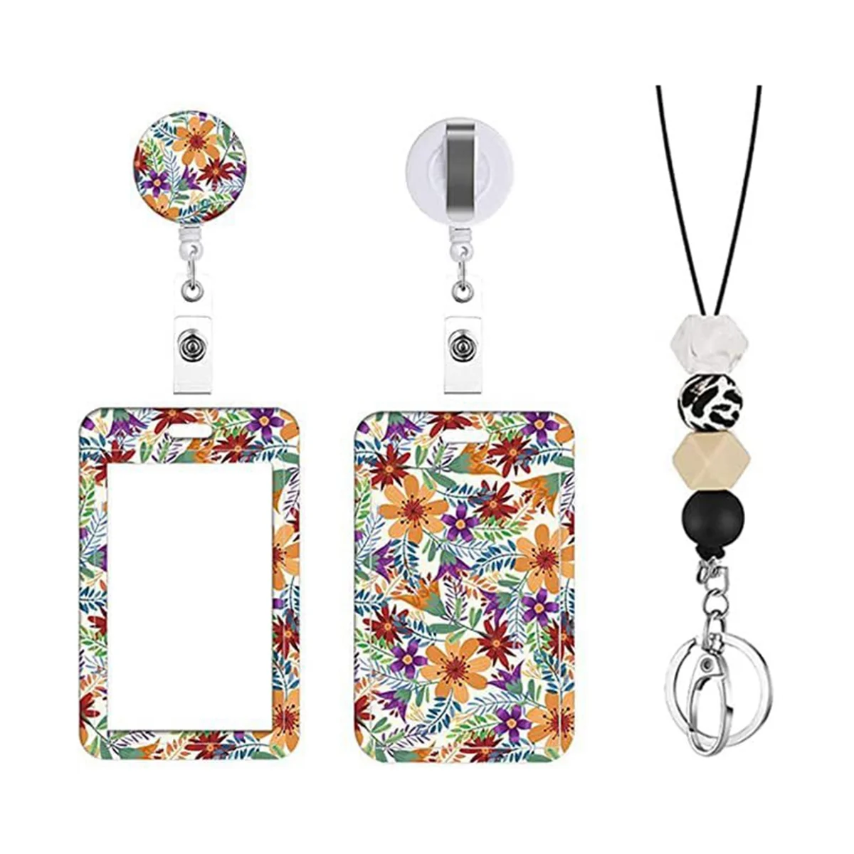 

Милые цветочные ремешки для Id бейджей, идентификационный ремень с бусинами, держатель для ID бейджей, подарки для медсестры, учителя, офиса