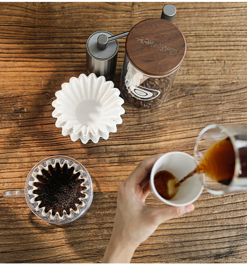 MHW-3BOMBER 50 Sheets of Cake Coffee Filter Paper for 1-4 Cups of Espresso Disposable Casual Home Hand Brewed Coffee Accessories Image 20