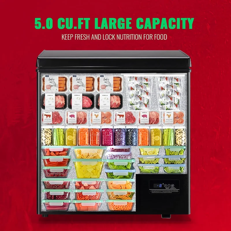 Compact 5.0 Cubic Feet Chest Freezer with Baskets