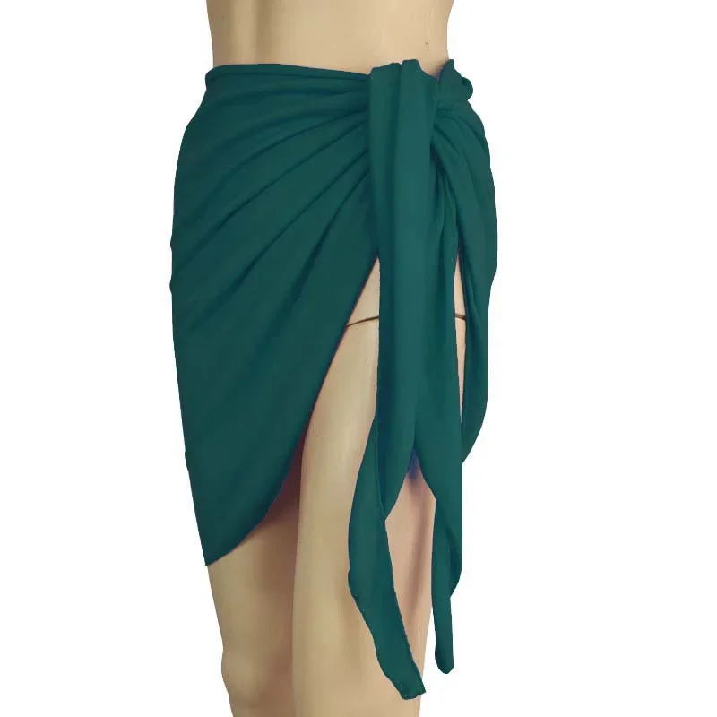 Summer Solid Bikini Cover Ups Shorts Pareo Wraps Sarong Skirt Swimsuit Beachwear Women Beach Skirts Swimwear Half Wrapped Skirt 6