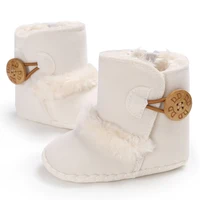 2022 Baby Autumn Winter Boots Baby Girl Boys Winter Warm Shoes Solid Fashion Toddler Fuzzy Balls First Walkers Kid Shoes 0-18M 3