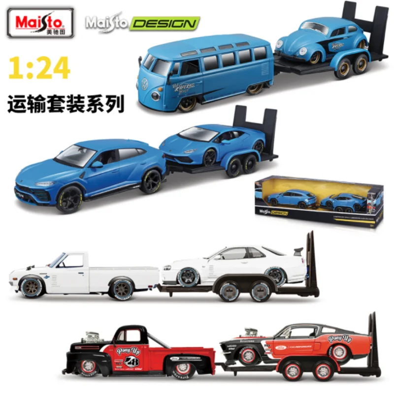 

Maisto 1:24 1948 FORD F1 PICKUP : 1967 FORD MUSTANG GT Combination Car Model Gift Collection Toy B711