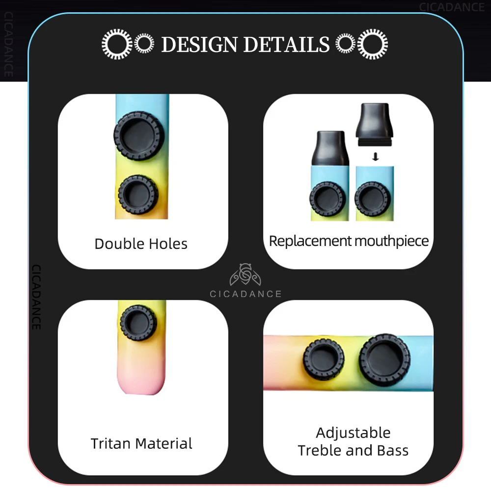 Double Hole Kazoo Double Film Dazzling Color Kazoo Portable Musical Instruments Guitar Accompaniment With Pickup Storage Bag wind music instrument