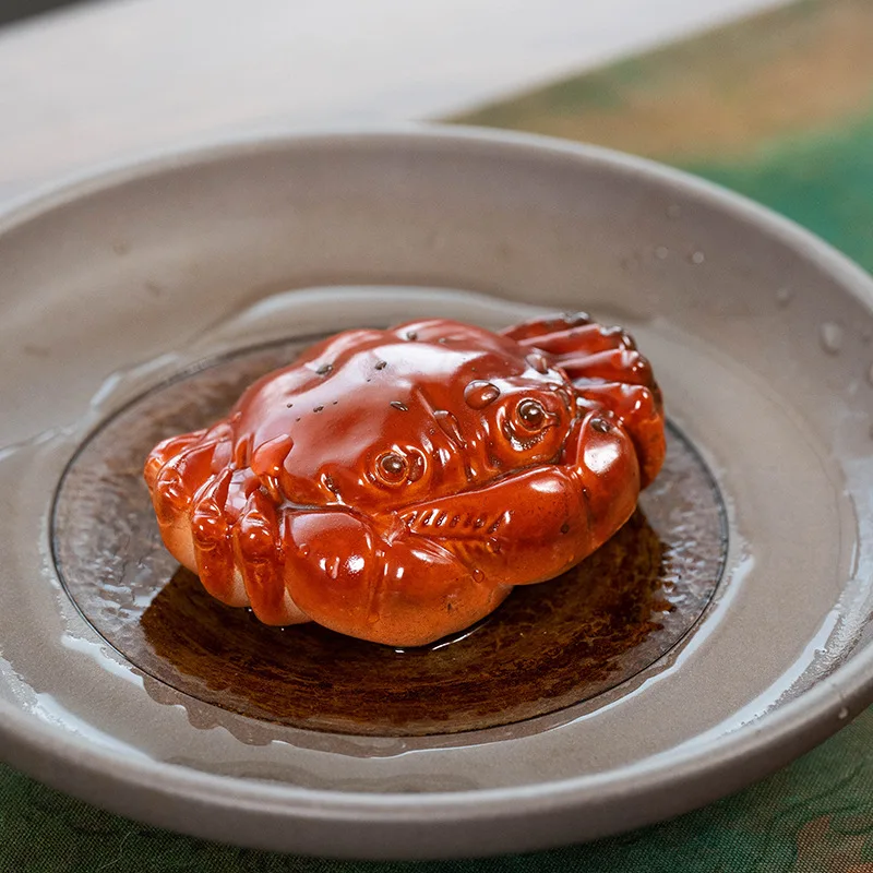 이싱 퍼플 샌드 변색 게 차 장식품 수제 지샤 피규어 탁상 장식품 다도용 가정 사무실 선물