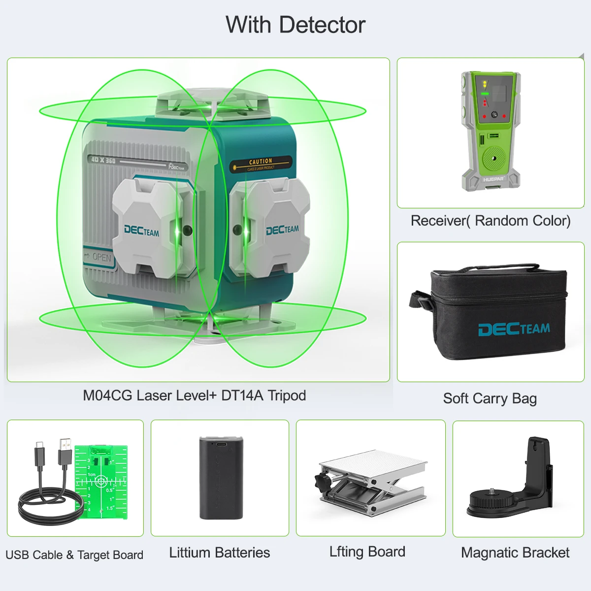 16 Lines 4D Laser Level Green Beam Self-Leveling Cross Line Laser Level Tool Set