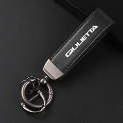 Deluxe Leather Keychain with Car Badge Pendant (Black)