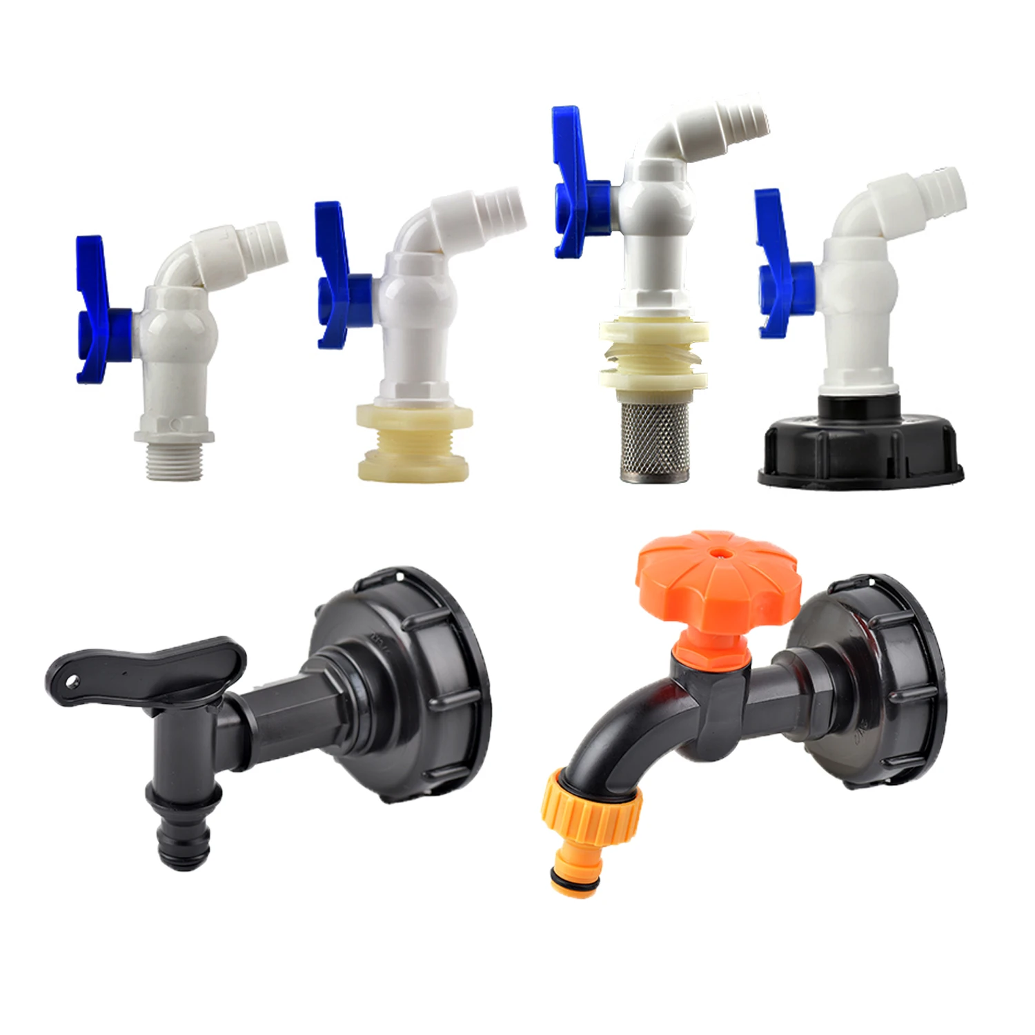 Ibc Tank Tap Adapter Valve S60X6 Rubinetto Da Giardino Con Filettatura Grossa 1/2 3/4 "Rubinetto Per Serbatoio Maschio Accessorio Per Montaggio Scherm