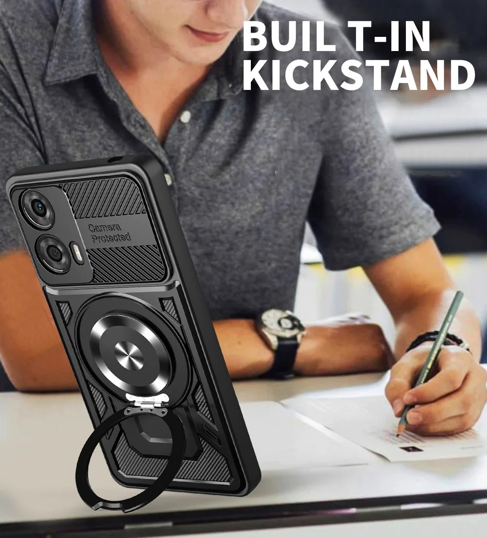 Versatile Rotatable Metal Ring Holder Magnetic Protective Case