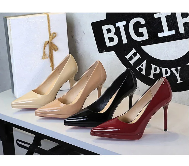Women's Ultra High Stiletto Heels Patent Leather Pumps
