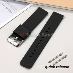 Versatile Quick Release Silicone Smart Watch Strap for 22mm (Black)