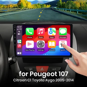 Para Peugeot 107 Citroen C1 Toyota Aygo 2005-2014 inalámbrico CarPlay Android Auto Radio GPS RDS WiFi BT 4G Multimedia estéreo 1