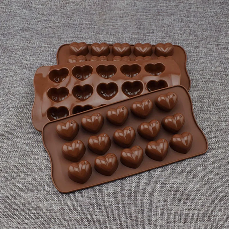 New 15 Cavities Mini Love Heart Chocolate Mold Silicone Candy Molds Diamond  Gummy Jelly Mould Cake Decoration Accessories From Doorkitch, $4.78