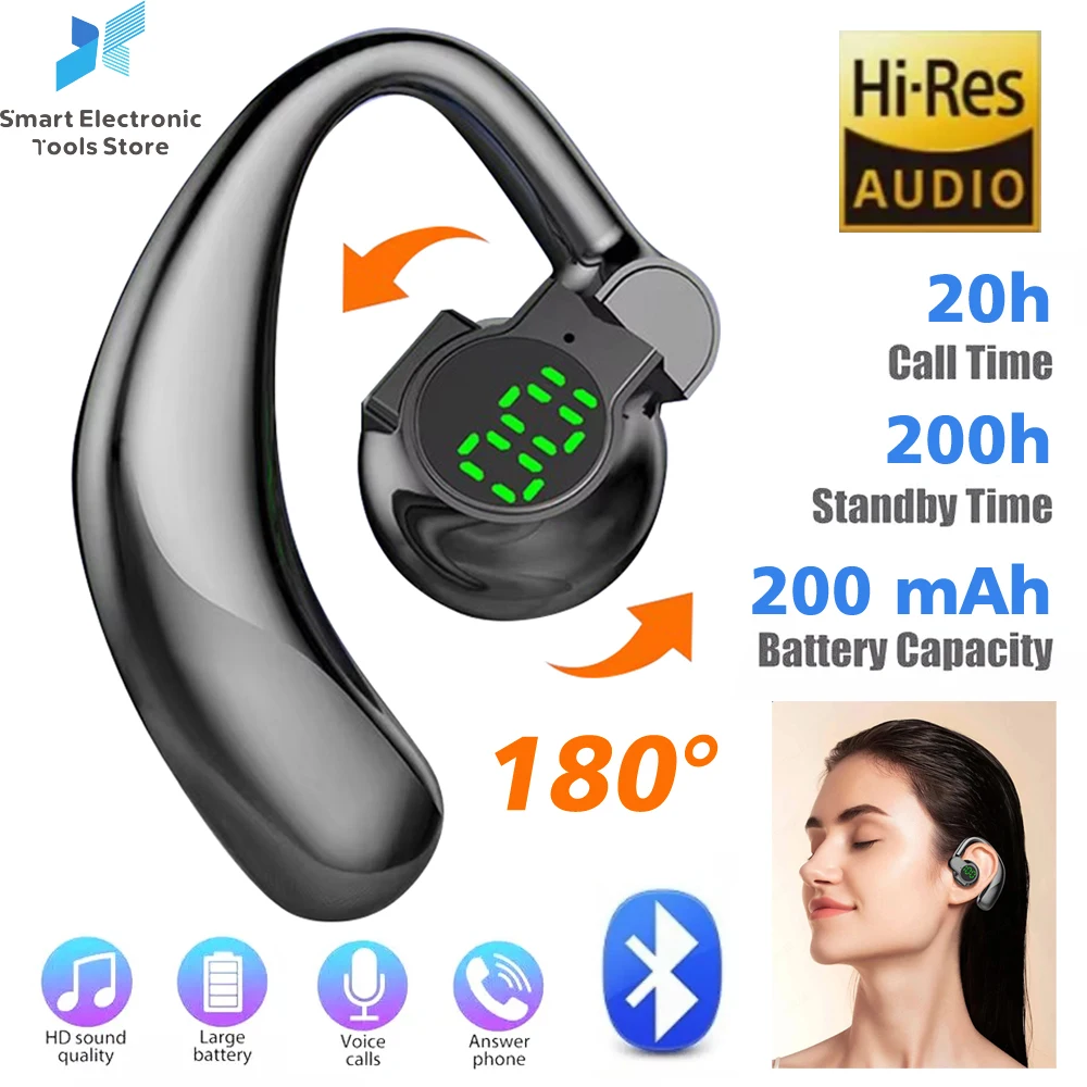Bone Conduction Wireless Headphones 180 Degree Rotatable