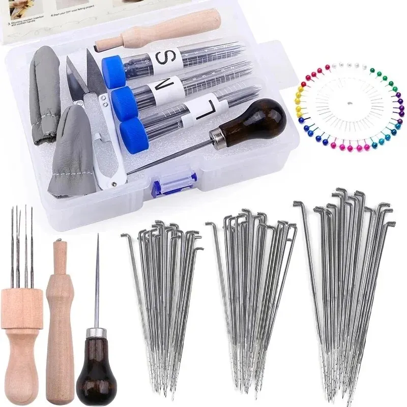 BUDDUR Wool Felting Needles Kit With Positioning Pins And Finger-cot For Doll Making DIY Handmade Craft Accessories Tools Set