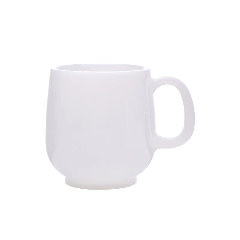 Heavy Glass Mug Cup 220ml 7oz Heat Resistant Jade Like White Thick Coffee Mug Tea Juice Water Cup 1 Piece