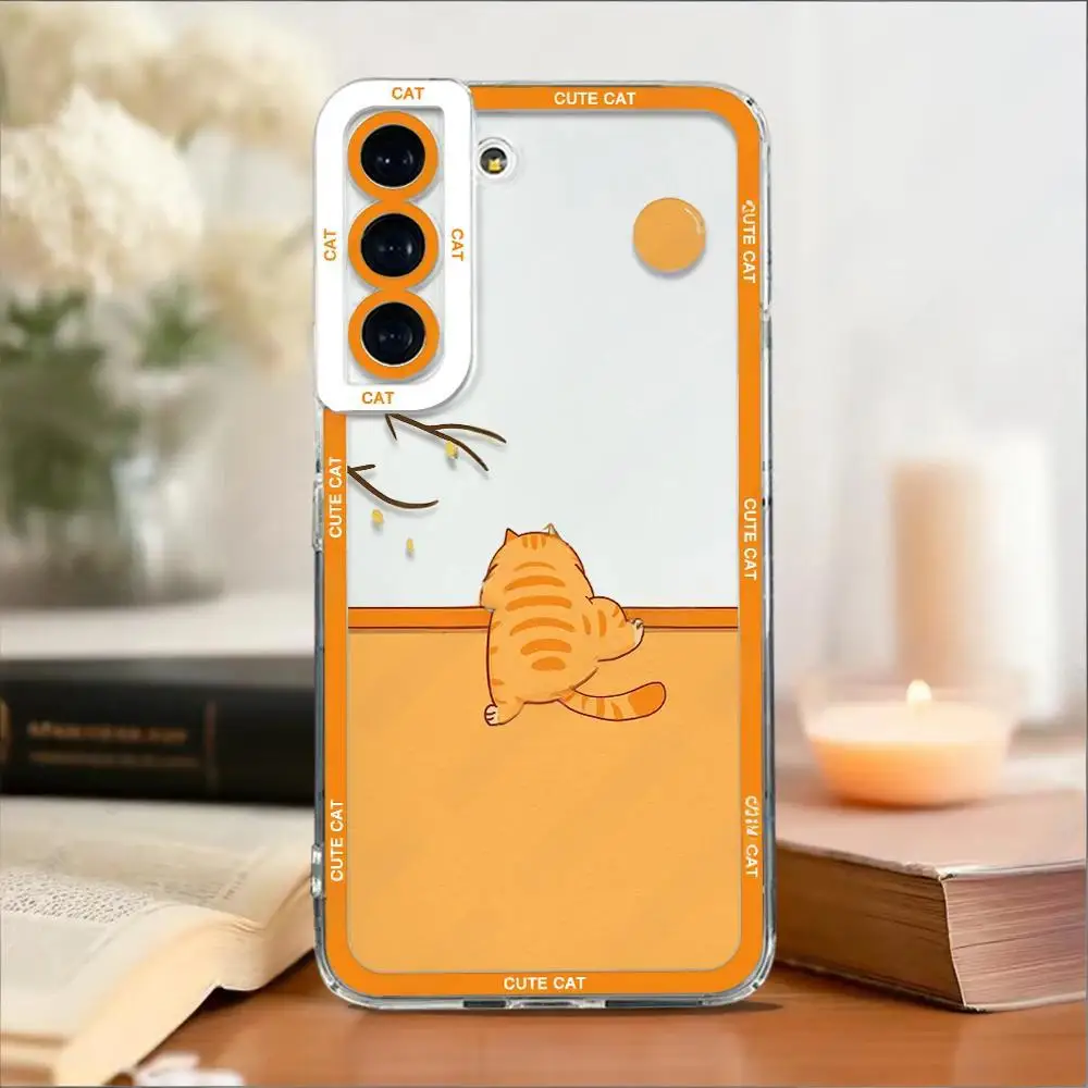 Cut Cartoon Cat Phone Case For Samsung Galaxy S26 S23 S24 S22