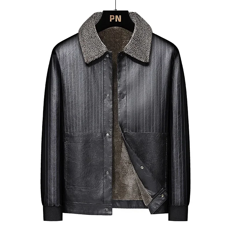 Mens Leather Jacket  High Quality  PU Coat Wholesell Price Autumn And Winter Artificial  Faux Jacket For Man Size L-5XL