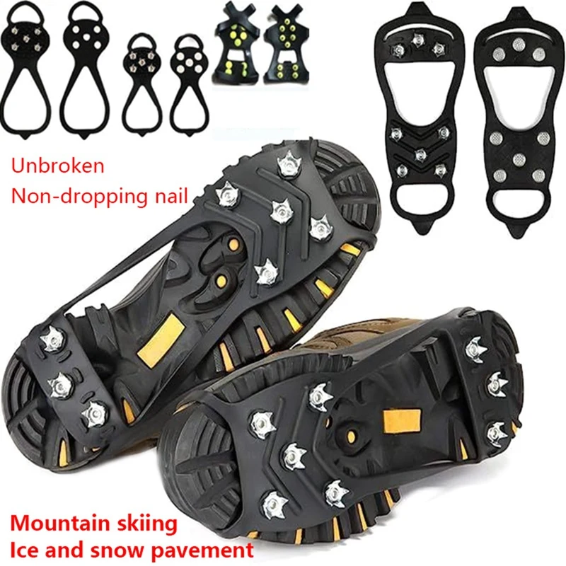 겨울용 아이스 그리퍼 스파이크 신발, 야외 미끄럼 방지 하이킹 등산, 얼음 눈 크램폰, 미끄럼 방지 신발, 쉬운 설치