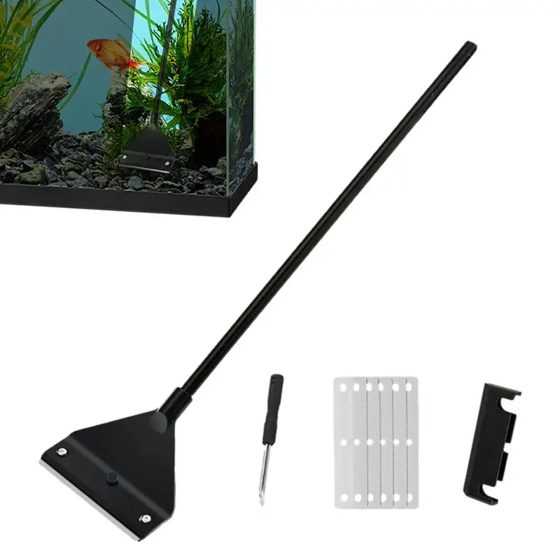 

Скребок для очистки аквариумных водорослей из нержавеющей стали, скребок для очистки водорослей с 5 резаками, аксессуары для аквариума, инструменты для очистки аквариума, рыба