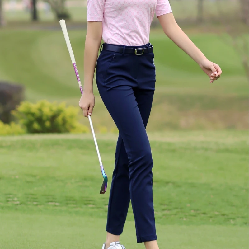 PGM Women Golf Sports Trousers Lady Slim Fit High Elastic Waterproof Breathable Golf Wear Golf Sports Trousers