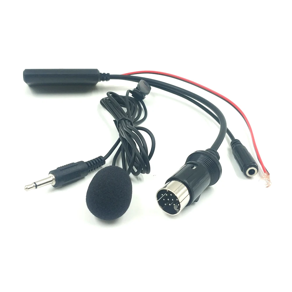 Biurlink Car Bluetooth AUX Cable Microphone Handsfree Adapter For
