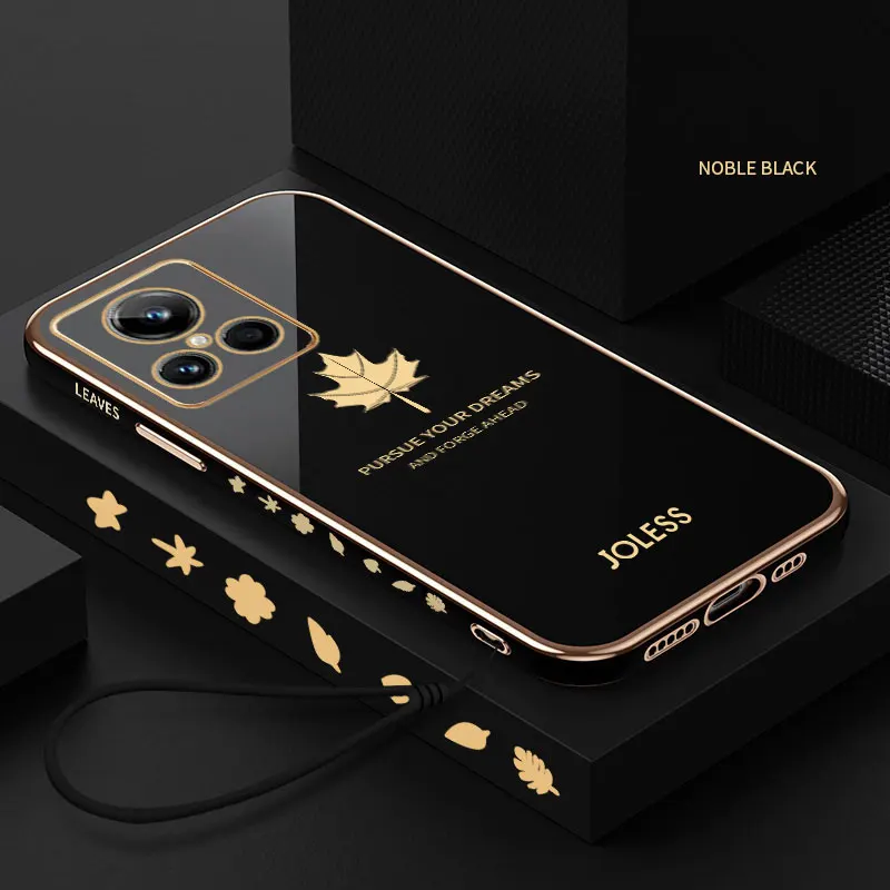 Realme Gt2 Explorer Master Case Antiurto Soft Tpu Maple Leaves Cover Per Realme Gt2 Explorer Master Custodie Per Telefoni Placcatura Fundas