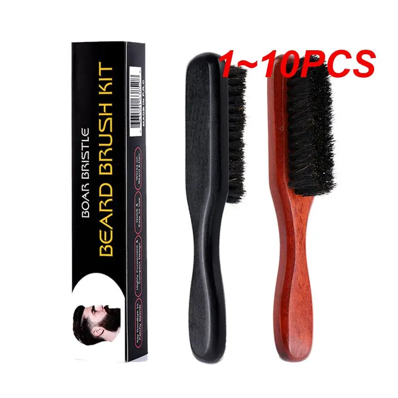 

1~10PCS Cleaning Brush Hairdressing Beard Brush Wood Handle Boar Bristle Anti Static Barber Hair Styling Comb Shaving Tools For
