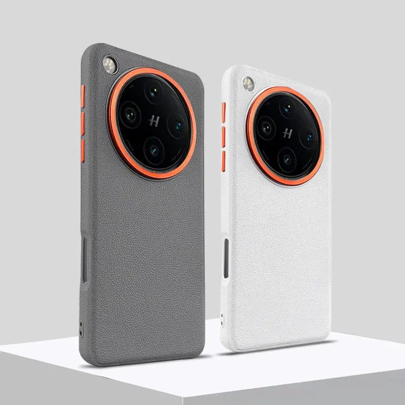 Luxury Leather Magnetic Lens Protection Case - Fashionable High-End Design, Anti-Shake Cover