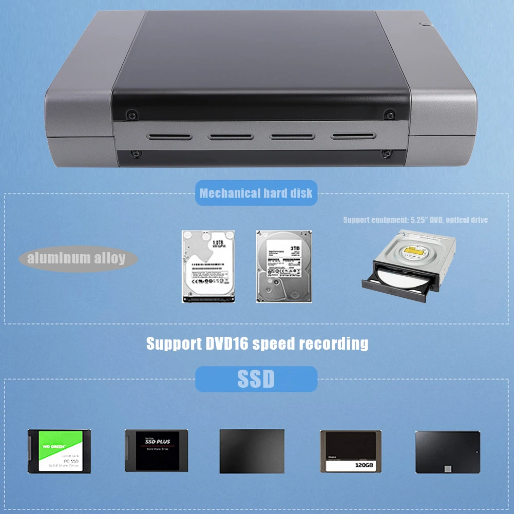 5.25 ġ  HHD Ŭ USB2.0/USB3.0 to SATA  ̺ HDD ̽ , DVD 16 ӵ  ϵ ũ ̽