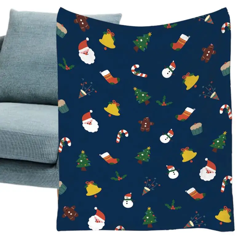 

Christmas Plush Blanket Soft Decorative Lap Blanket 51x60in Thickened Flannel Winter Cabin Throw Warm Christmas Decorations For