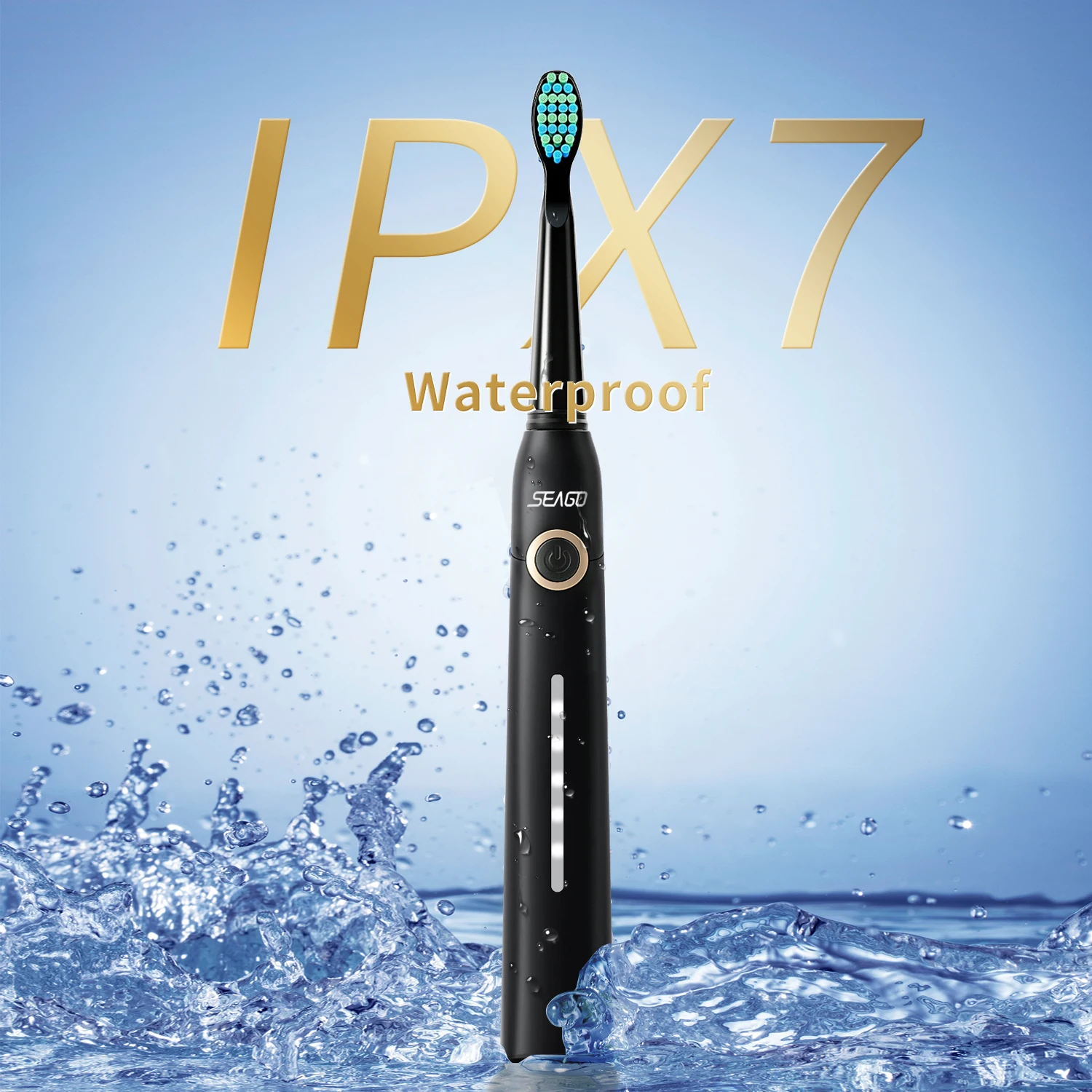 Seago Sonic Electric toothbrush USB Rechargeable Adult Waterproof Automatic 5 Mode Travel case SG958